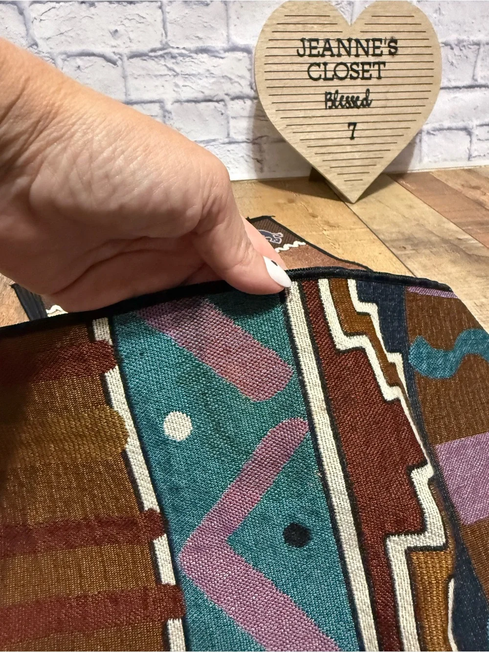 Southwestern Kokopelli Woven Tapestry Table Runner and 2 Placemats Set Brown